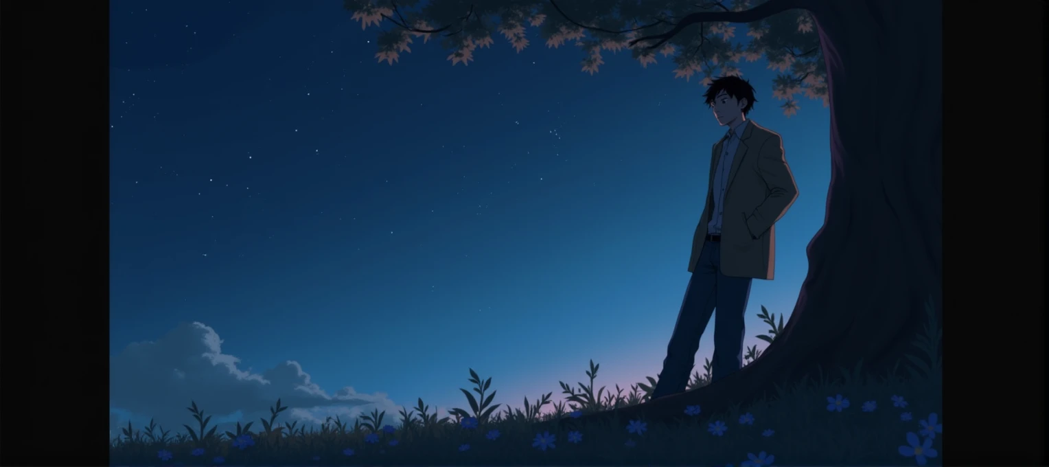 
[Core philosophy]A dreamlike picture、Energetic、Meticulous illustrations，Inspired by Hayao Miyazaki&#39;s style，Depicts a peaceful night scene。[Character Description]In the foreground，A man leaning against a peach tree，His presence adds a sense of tranquility and contemplation to the scene.。[environment/background]The background is a striking mix of soft pink and purple tones，Creates a surreal and captivating atmosphere，surrounded by twinkling stars。[Style and atmosphere]This illustration is executed with a high degree of artistic complexity，Evokes the whimsical and imaginative qualities of Hayao Miyazaki&#39;s signature anime style，It injected a dreamy and charming atmosphere into the scene。[The composition]Composition using vanishing point technique，Draw the viewer&#39;s gaze into the depth of the scene，and create a sense of depth and perspective。[Details and decoration]Delicate floral elements in the foreground add a touch of natural beauty，vivid、Highly saturated colors and attention to detail throughout the illustrations help to enhance their visual impact and immersive quality.。。【Technical specifications】Images are presented in 8K resolution，vivid in RGB color space、High contrast palette，The result is a breathtaking, high-fidelity visual experience
