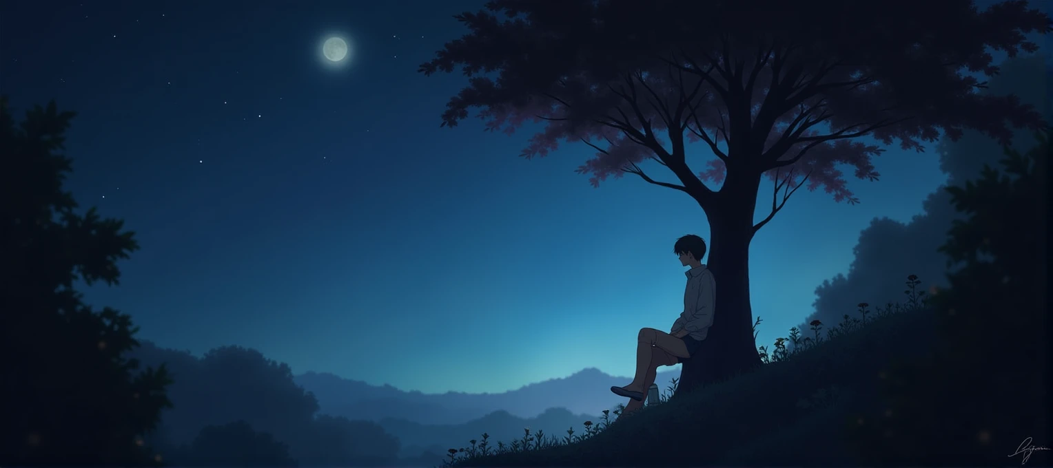 
[Core philosophy]A dreamlike picture、Energetic、Meticulous illustrations，Inspired by Hayao Miyazaki&#39;s style，Depicts a peaceful night scene。[Character Description]In the foreground，A man leaning against a peach tree，His presence adds a sense of tranquility and contemplation to the scene.。[environment/background]The background is a striking mix of soft pink and purple tones，Creates a surreal and captivating atmosphere，surrounded by twinkling stars。[Style and atmosphere]This illustration is executed with a high degree of artistic complexity，Evokes the whimsical and imaginative qualities of Hayao Miyazaki&#39;s signature anime style，It injected a dreamy and charming atmosphere into the scene。[The composition]Composition using vanishing point technique，Draw the viewer&#39;s gaze into the depth of the scene，and create a sense of depth and perspective。[Details and decoration]Delicate floral elements in the foreground add a touch of natural beauty，vivid、Highly saturated colors and attention to detail throughout the illustrations help to enhance their visual impact and immersive quality.。。【Technical specifications】Images are presented in 8K resolution，vivid in RGB color space、High contrast palette，The result is a breathtaking, high-fidelity visual experience