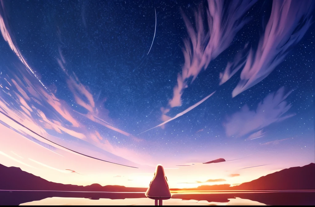 (One girl), scenery,null,reflection,星null,night