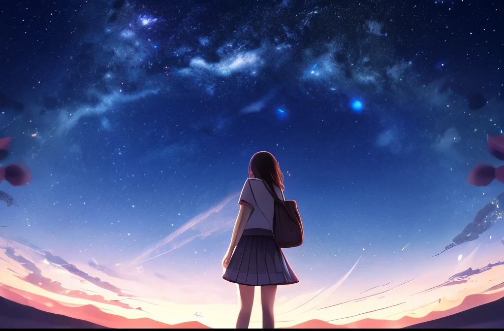 (One girl), scenery,null,reflection,星null,night