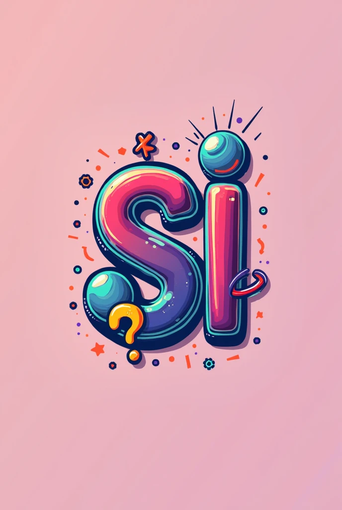 Design a captivating and modern logo for a TikTok profile named 'Saberes_Inusitados.' The logo should prominently feature the letters 'S' and 'I,' which are the initials of the profile name. Incorporate additional elements such as a question mark (?) or a light bulb to symbolize curiosity and knowledge. Use a color scheme that is vibrant and attention-grabbing, suitable for a profile focused on unique and intriguing facts. The design should be clean, simple, and visually appealing, ensuring the letters and symbols are clearly recognizable and memorable.
