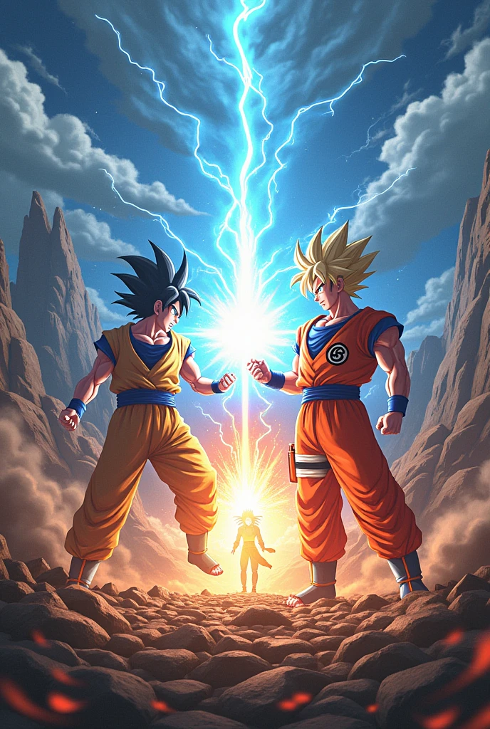 Goku vs Naruto to death both at their maximum power Goku in ultra instinct state and Naruto in Bairon mode
