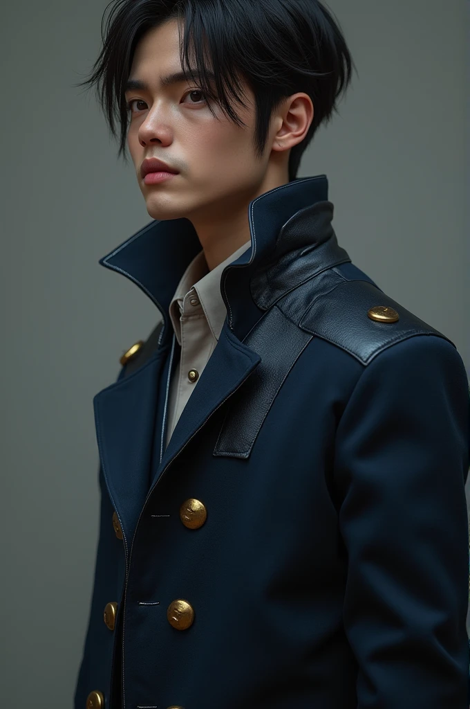 Lead and dark blue academic jacket