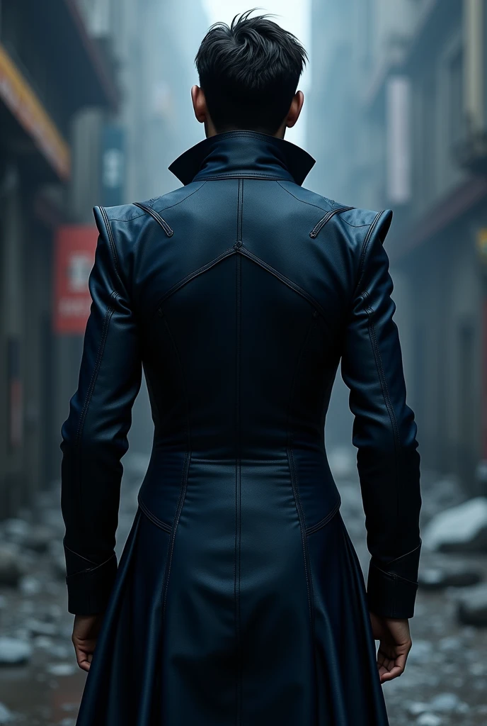 Dark blue and lead object jacket 