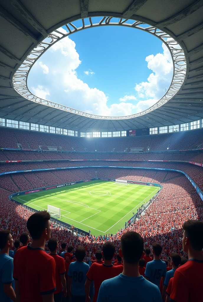 Inside a stadium 