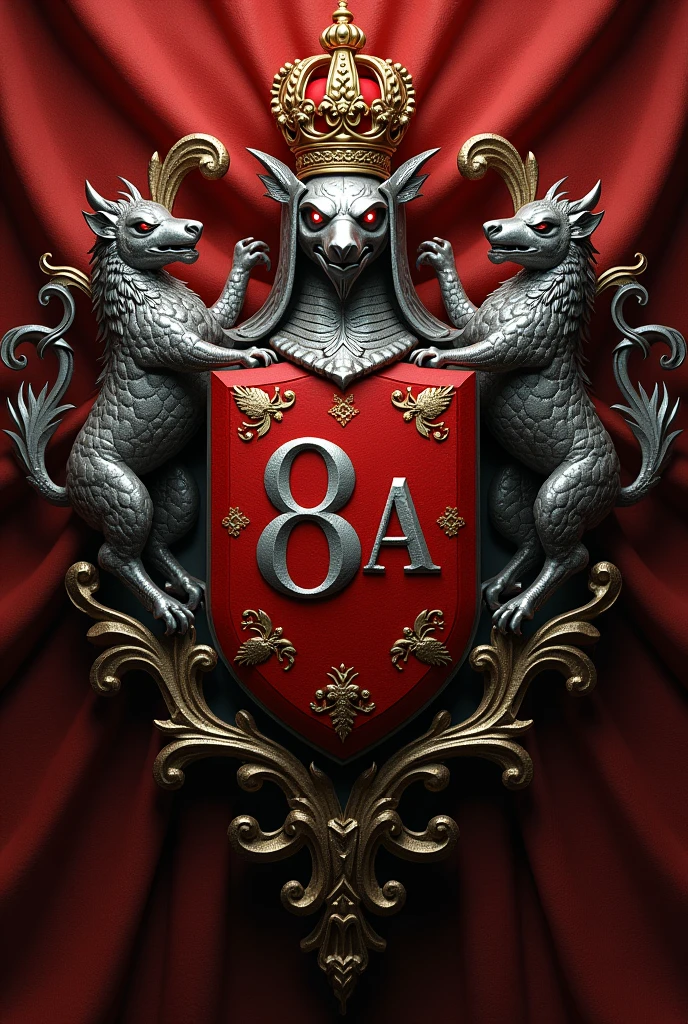 Create a coat of arms written 8A
