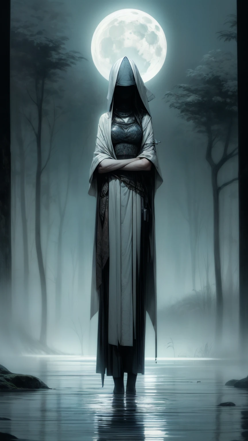 [Core Concept] A romantic, moonlit scene depicting a private, intimate moment of confession between two individuals. [Character Description] Two figures, a man and a woman, stand close together, their faces illuminated by the ethereal glow of the moon, expressing vulnerability and raw emotion as they share a deeply personal moment. [Environment/Background] The scene is set against a serene, moonlit landscape, with a sense of tranquility and solitude, perhaps in a secluded garden or beside a still body of water. [Style and Atmosphere] The overall style is soft, dreamlike, and romantic, with a sense of poignancy and vulnerability, capturing the intimate, tender nature of the exchange. [Composition] The figures are positioned centrally, their bodies angled towards each other, creating a sense of intimacy and connection, with the moon and its reflective light playing a prominent role in the composition. [Details and Embellishments] Subtle details such as the play of shadows, the gentle breeze rustling the foliage, and the shimmering reflection of the moon on the water's surface add depth and nuance to the scene. [Technical Specifications] The image is rendered in a realistic, yet ethereal style, with a focus on lighting and atmosphere to convey the emotional resonance of the moment.