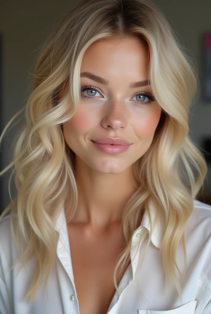 m”+”Eye type: purple eye color natural puppy eye look blonde eyelashes,”+”Appearance: extremely attractive,gorgeous,very pretty”+”Height: 5’1,”+”Hair color/golden blonde,”+”Lips: glossy pink full lips Nose:button nose,”+”Eye shape/eyelashes color:almond eye shape blonde eyelashes ,”+”Body type:petite hourglass figure small,athletic petite”+”Skin: pale porcelain skin