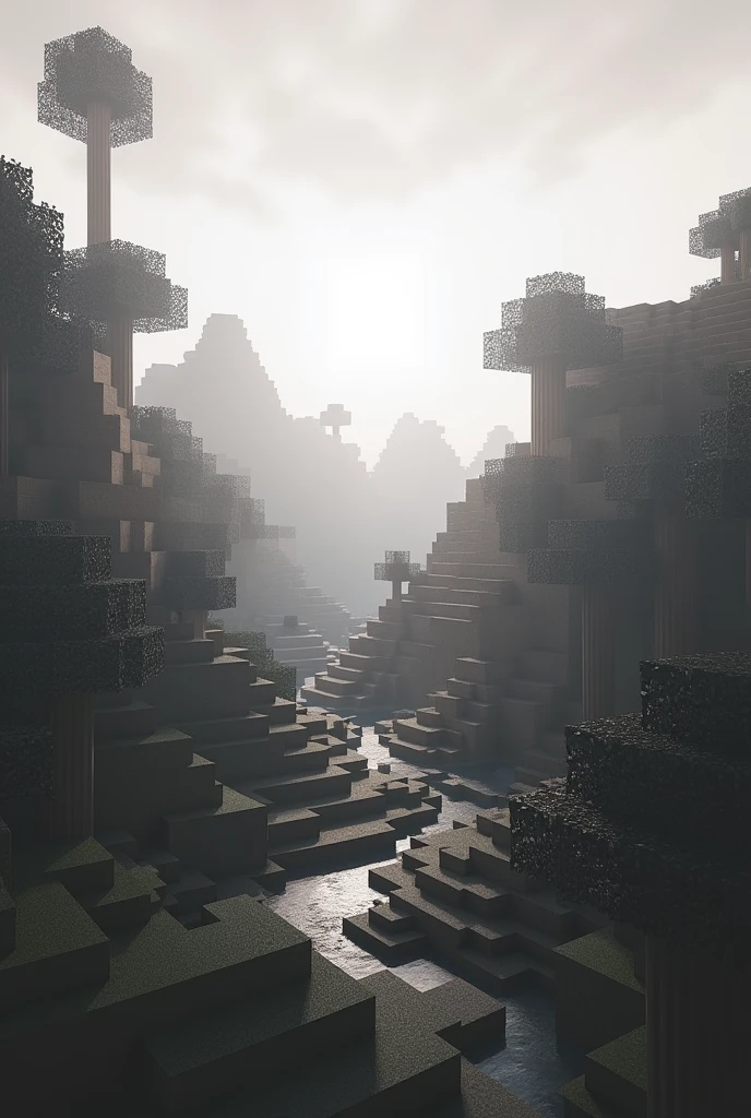 Minecraft nostalgic photo ambiant gray