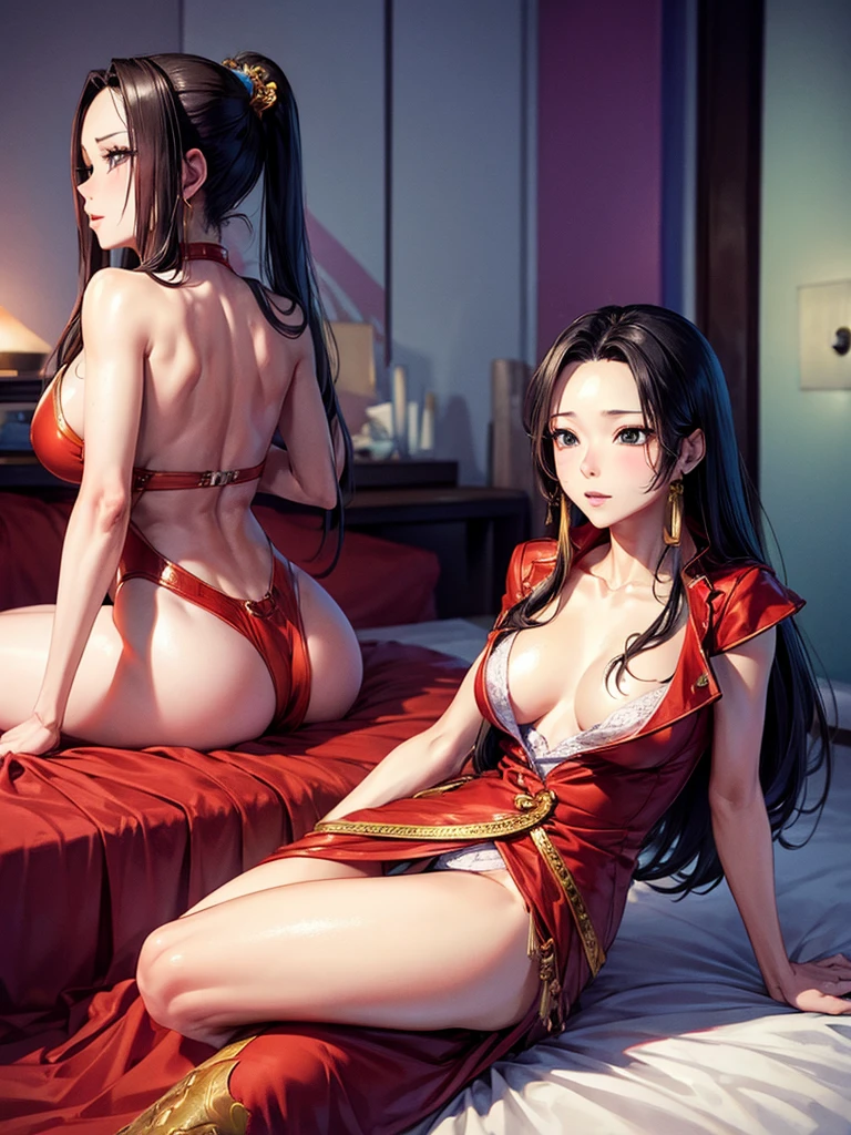 Boa Hancock sitting on the bed