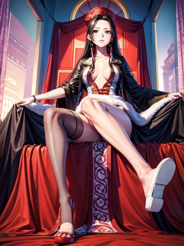 Boa Hancock sitting on the bed