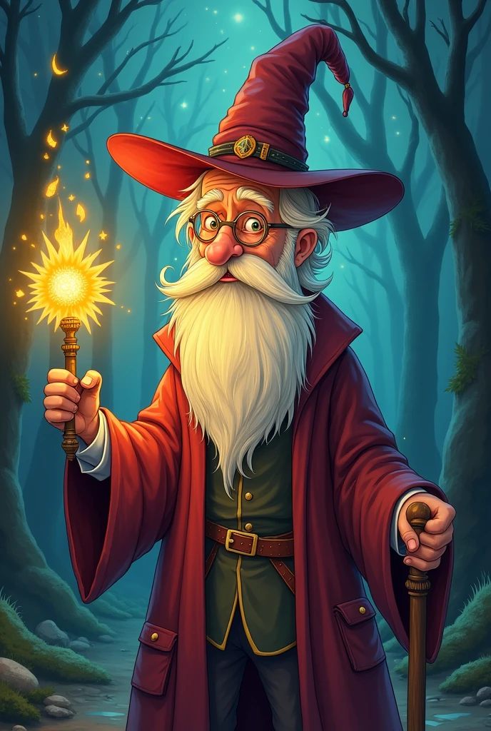 smart and old wizard cartoon
