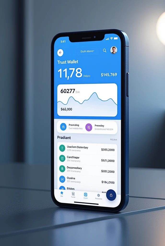 Photo in the form of a shot of the Trust Wallet wallet with balance