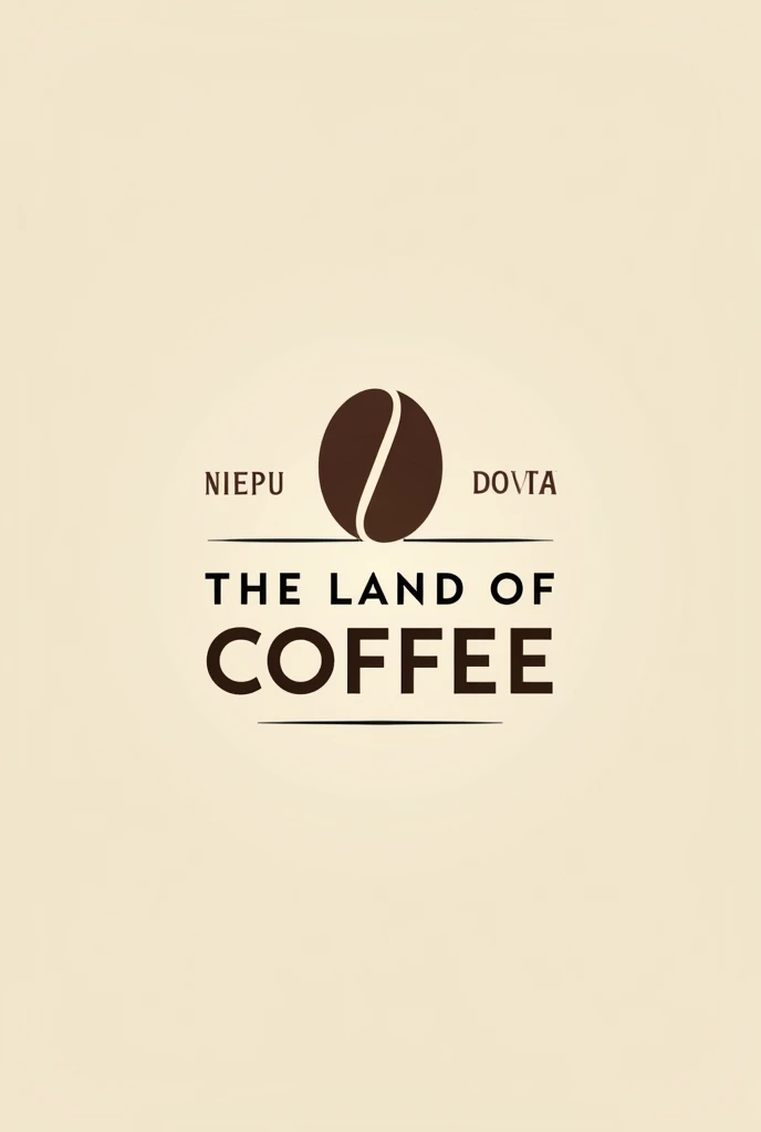 create a modern png logo for a coffee company called "THE LAND OF COFFEE" Take a coffee bean as a reference