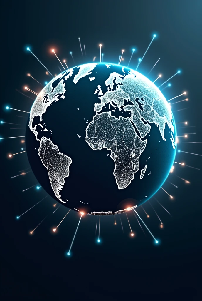 the world connected with arrows, with a futuristic touch, Mexico being the main place, that connect the arrows or lines with all the countries, where the entire planet Earth appears