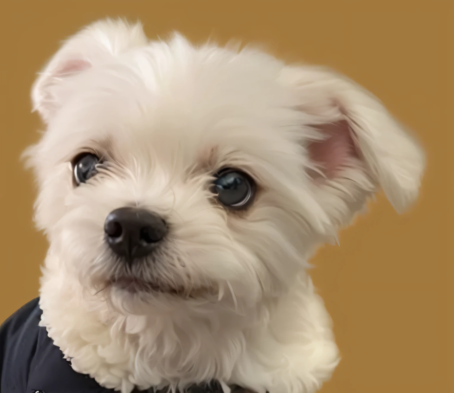 a very cute furry dog, hair drawn like cartoons, Perfectly drawn Eyes, eyes like a cartoon, gorgeous eyes, perfects eyes, She is very happy, She is smiling, the image is very detailed