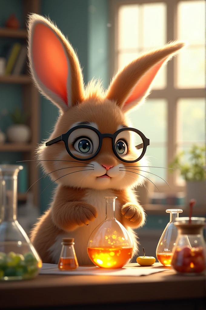 A rabbit doing science