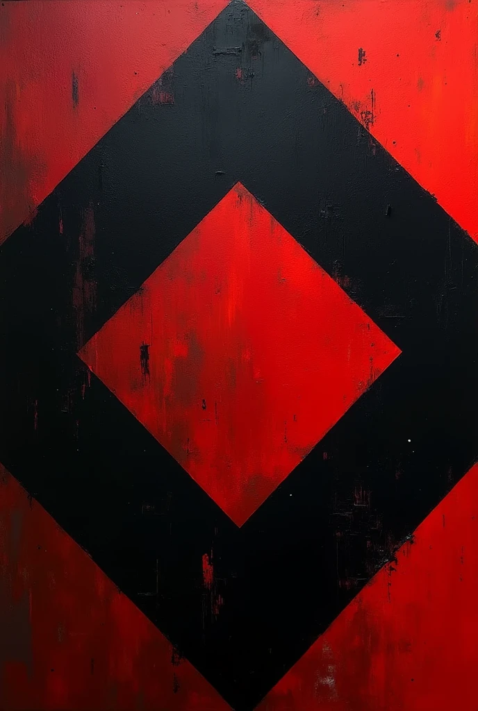 rhombus half black and half red
