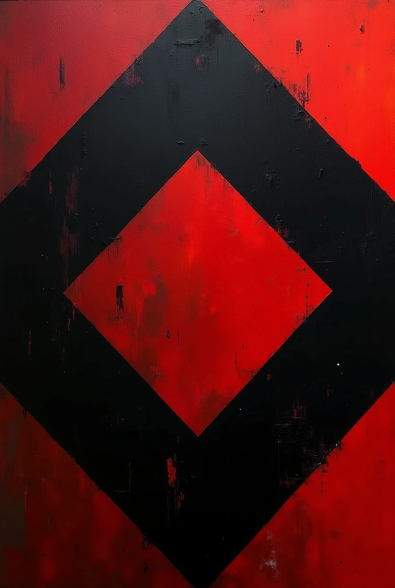 rhombus half black and half red