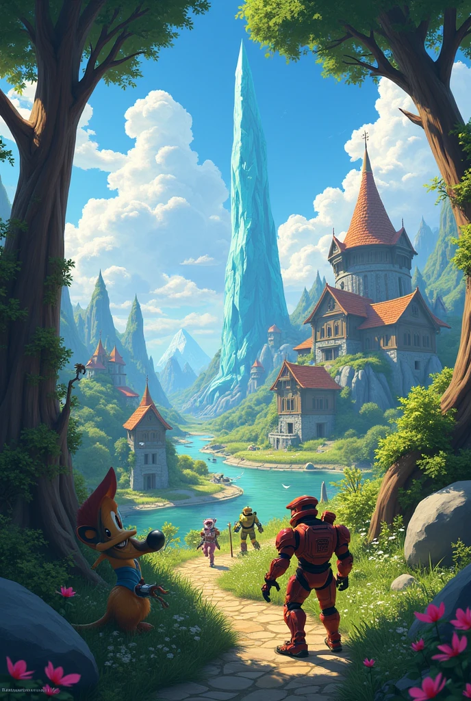 ARCADIA GAMES with xbox video game characters background