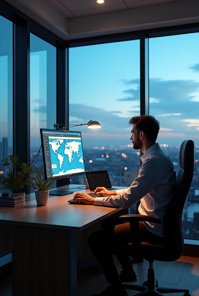 Aeronautical Projects person sitting at a computer in an office