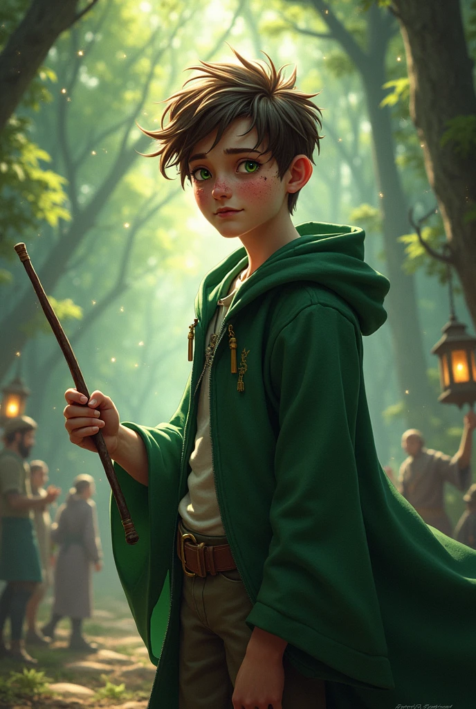 Joe Kerry as a 15 year old boy and he is a wizard too
