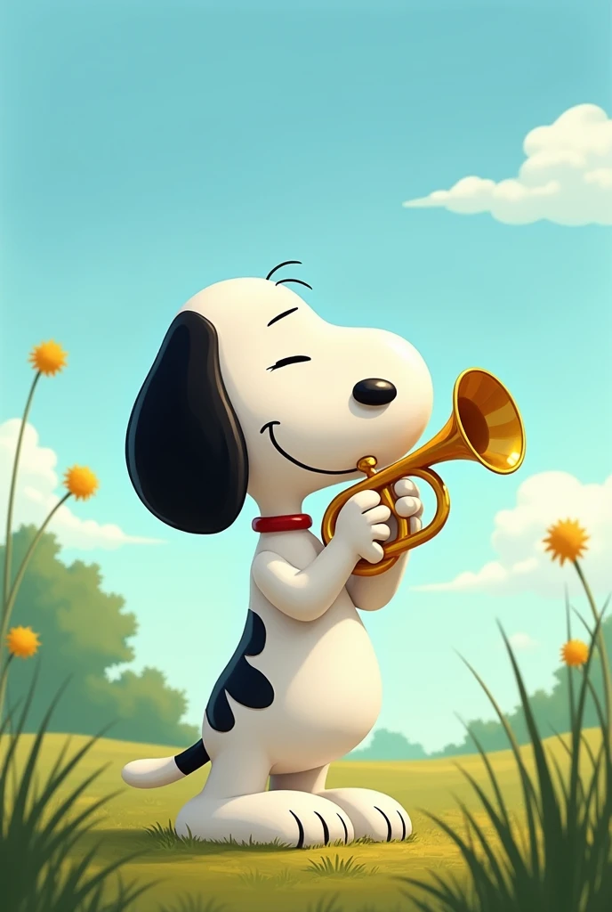 Snoopy with a trumpet