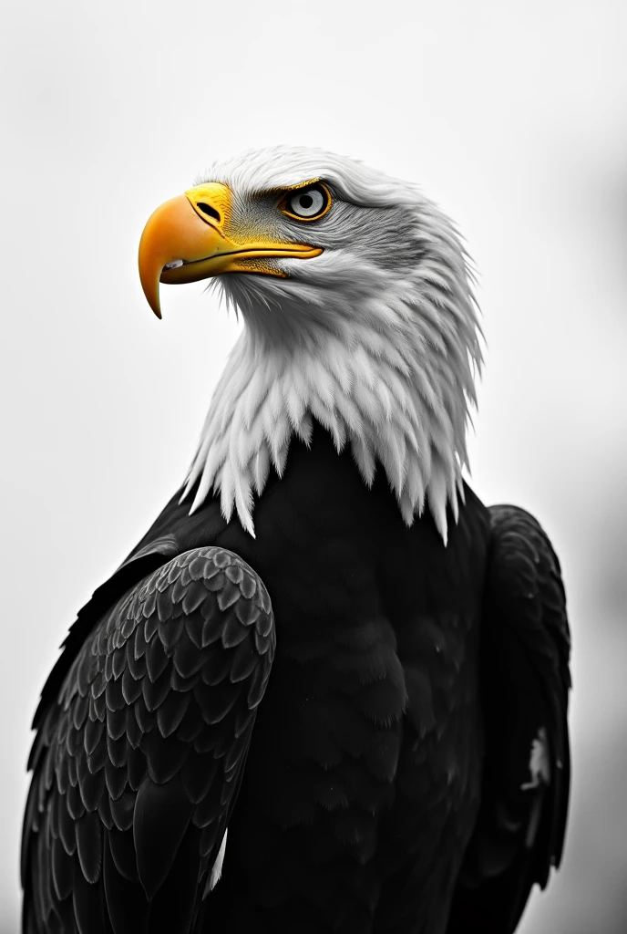 minimalist black and white eagle front closer