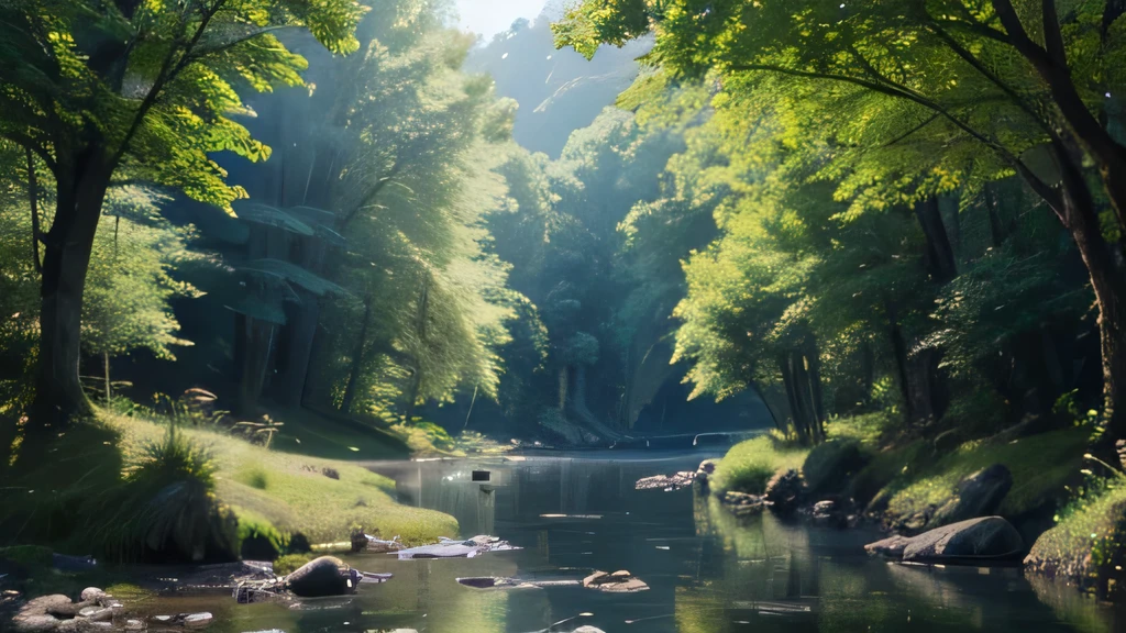 cirstãos orando, a bright tree of life, a crystal clear river, lush green forest, stunning landscape, vibrant colors, ethereal lighting, photorealistic, 8k, ultra-detailed, intricate details, dramatic lighting, cinematic composition, hyperrealistic textures, stunning reflections, serene atmosphere, dramatic depth of field, awe-inspiring scale, masterpiece, concept art, digital painting