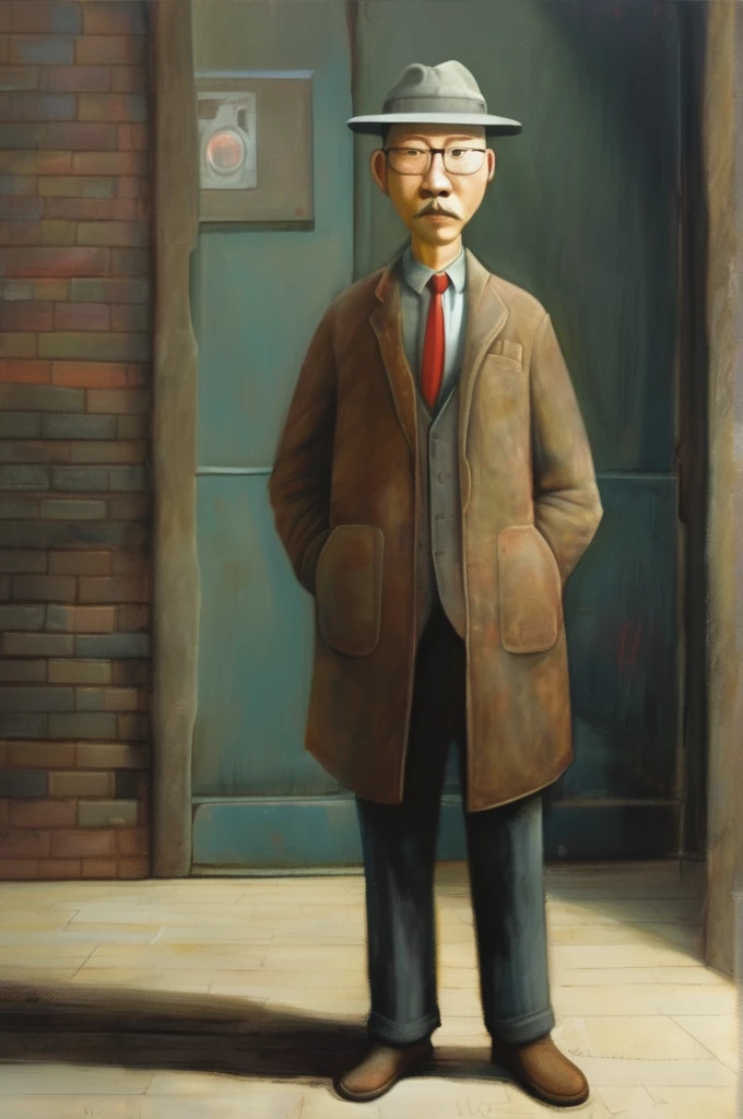 Shaun Tan Style - painting of Shaun Tan in modern clothing