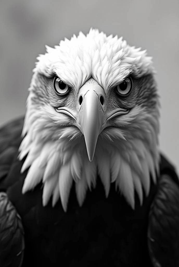 black and white minimalist eagle front closer png