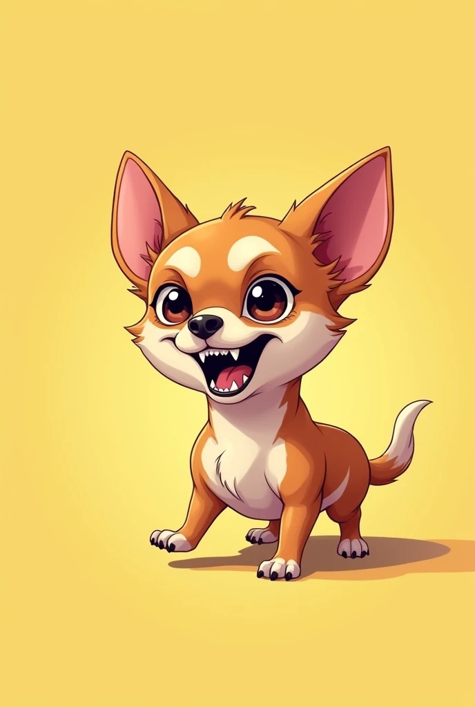 Chihuahua dog growling cartoon