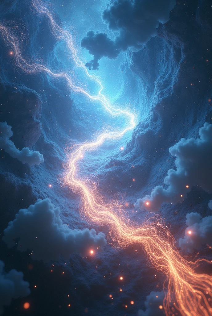 [Core Concept] Visualize the abstract concept of energy dimensions - the unseen realms where different forms of energy coexist and interact.

[Character Description] Ethereal entities, manifestations of pure energy, float and dance through the dimensional space, their luminous forms pulsing with dynamic power.

[Environment/Background] The background is a vast, otherworldly expanse, a boundless field of swirling, iridescent energies that bend and distort the perception of space and time.

[Style and Atmosphere] The scene has a surreal, dreamlike quality, with a sense of mysticism and wonder, evoking the mysteries of the unseen forces that shape our universe.

[Composition] The composition is fluid and dynamic, with the energy entities moving and intertwining in a captivating choreography, creating a sense of depth and movement within the dimensional space.

[Details and Embellishments] Intricate patterns of light and color emanate from the energy forms, creating a mesmerizing display of visual complexity and depth.

[Technical Specifications] The image should be rendered with a high level of detail and photorealistic quality, using advanced techniques in lighting, texture, and particle simulation to capture the ethereal and dynamic nature of the energy dimensions.