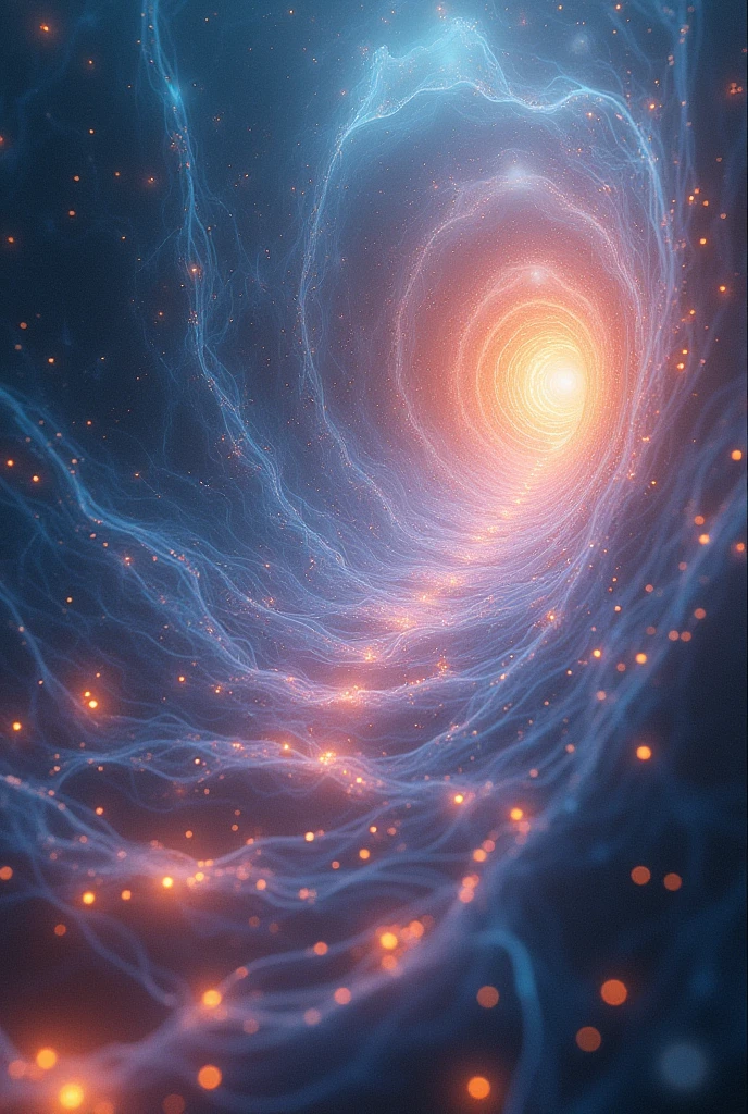 [Core Concept] Visualize the abstract concept of energy dimensions - the unseen realms where different forms of energy coexist and interact.

[Character Description] Ethereal entities, manifestations of pure energy, float and dance through the dimensional space, their luminous forms pulsing with dynamic power.

[Environment/Background] The background is a vast, otherworldly expanse, a boundless field of swirling, iridescent energies that bend and distort the perception of space and time.

[Style and Atmosphere] The scene has a surreal, dreamlike quality, with a sense of mysticism and wonder, evoking the mysteries of the unseen forces that shape our universe.

[Composition] The composition is fluid and dynamic, with the energy entities moving and intertwining in a captivating choreography, creating a sense of depth and movement within the dimensional space.

[Details and Embellishments] Intricate patterns of light and color emanate from the energy forms, creating a mesmerizing display of visual complexity and depth.

[Technical Specifications] The image should be rendered with a high level of detail and photorealistic quality, using advanced techniques in lighting, texture, and particle simulation to capture the ethereal and dynamic nature of the energy dimensions.