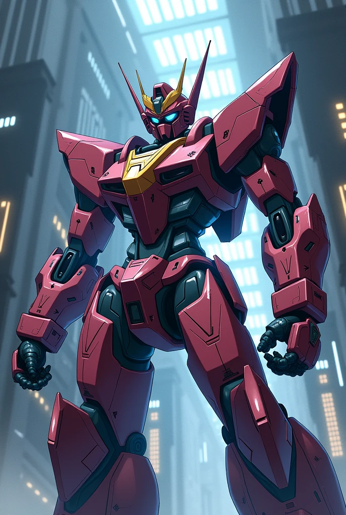 Half anime half mecha illustration
