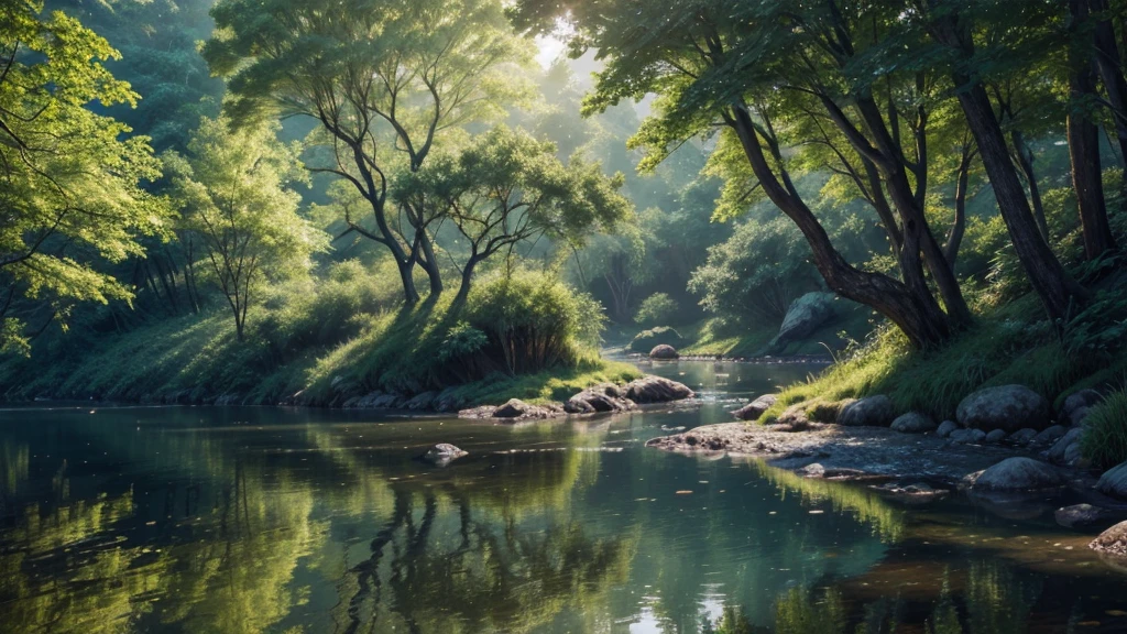cirstãos orando, a bright tree of life, a crystal clear river, lush green forest, stunning landscape, vibrant colors, ethereal lighting, photorealistic, 8k, ultra-detailed, intricate details, dramatic lighting, cinematic composition, hyperrealistic textures, stunning reflections, serene atmosphere, dramatic depth of field, awe-inspiring scale, masterpiece, concept art, digital painting
