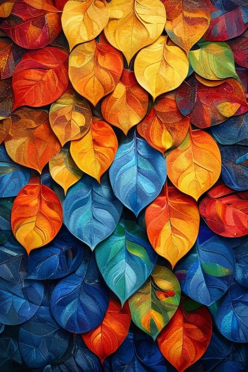 artme,colorful leaf,, (masterpiece, Best Quality, high quality, High resolution, ultra detailed),