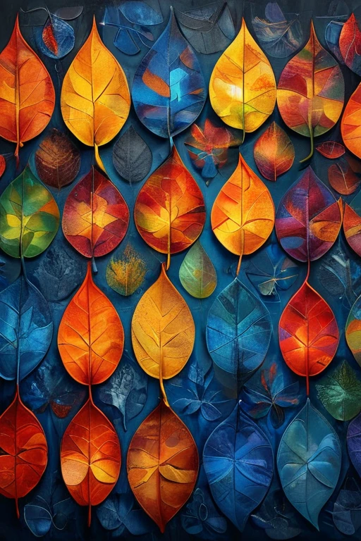 artme,colorful leaf,, (masterpiece, Best Quality, high quality, High resolution, ultra detailed),