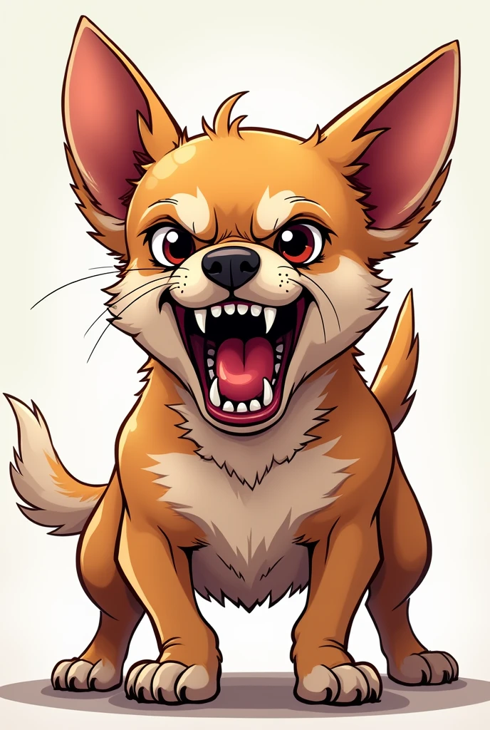 Very angry aggressive chihuahua dog cartoon 