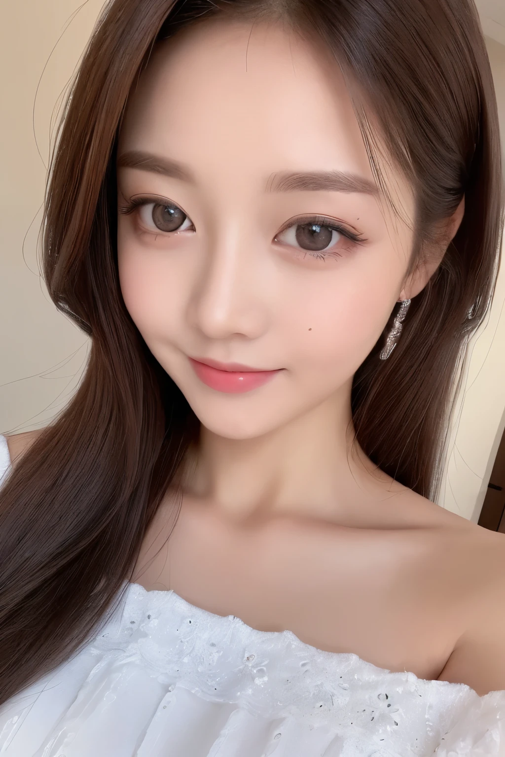 ((Highest quality, 8k, masterpiece: 1.3)), One girl, (Hairstyle Casual, Big Breasts: 1.2), dress: 1.1, Very beautiful face, Delicate eyes, double eyelid, smile, Home, (Close-up of face:1.1)