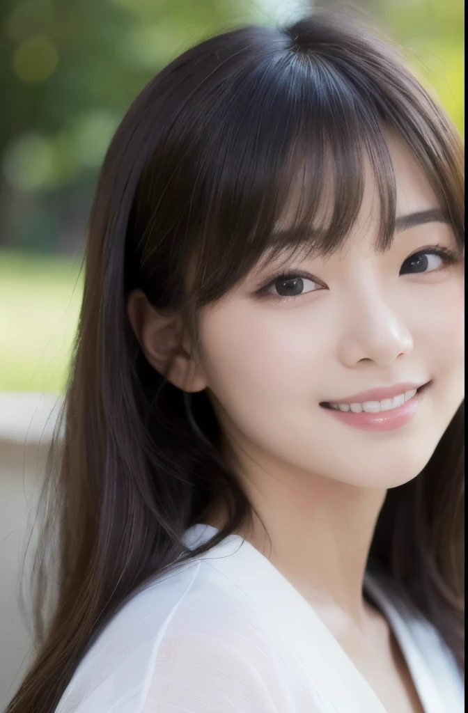 best quality, face focus, soft light, ultra high res, (photorealistic:1.4), RAW photo,(Shinozaki Ai), white skin, kawaii,
1 Japanese girl, solo, cute, (smile), (pupil, lights in the eyes), detailed beautiful face, Medium-sized breasts,(high resolution detail of human skin texture),(long hair),(portrait), upper body, white traditional kimono, no make