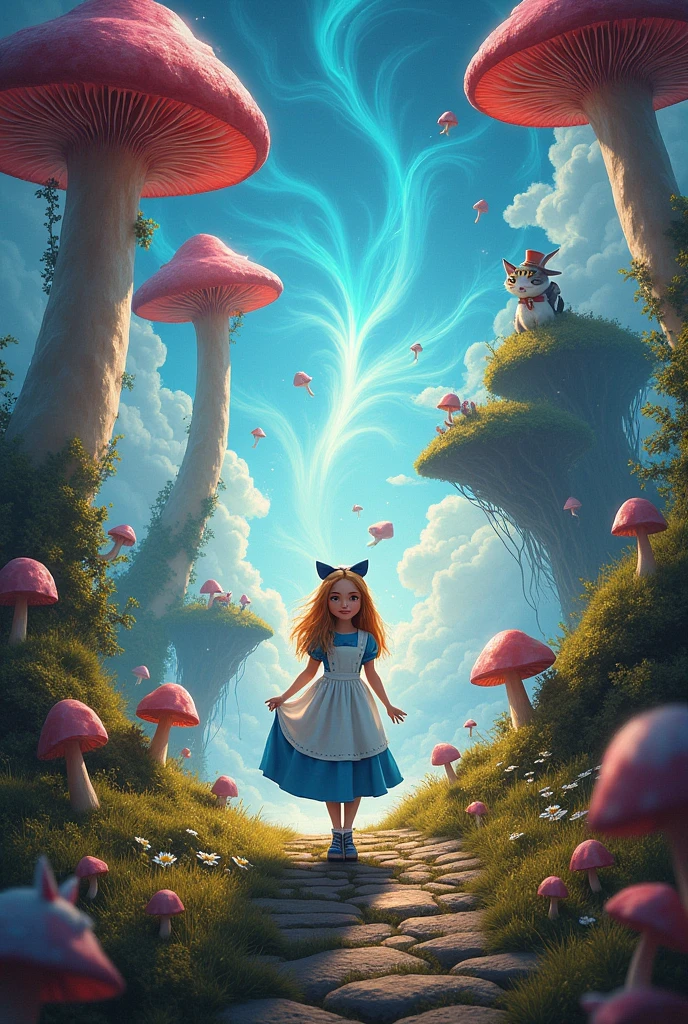 Make a cover for the book Alice in Wonderland written "Alice in Wonderland"