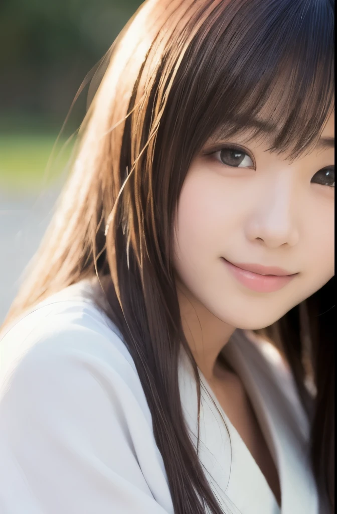 best quality, face focus, soft light, ultra high res, (photorealistic:1.4), RAW photo,(Shinozaki Ai), white skin, kawaii,
1 Japanese girl, solo, cute, (smile), (pupil, lights in the eyes), detailed beautiful face, Medium-sized breasts,(high resolution detail of human skin texture),(long hair),(portrait), upper body, white traditional kimono, no make