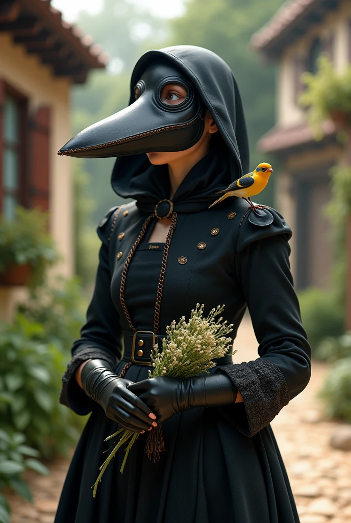 Cute female plague doctor