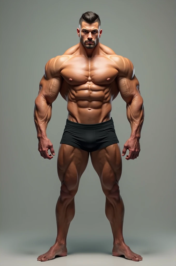 Man with six pack abs and chaste hair