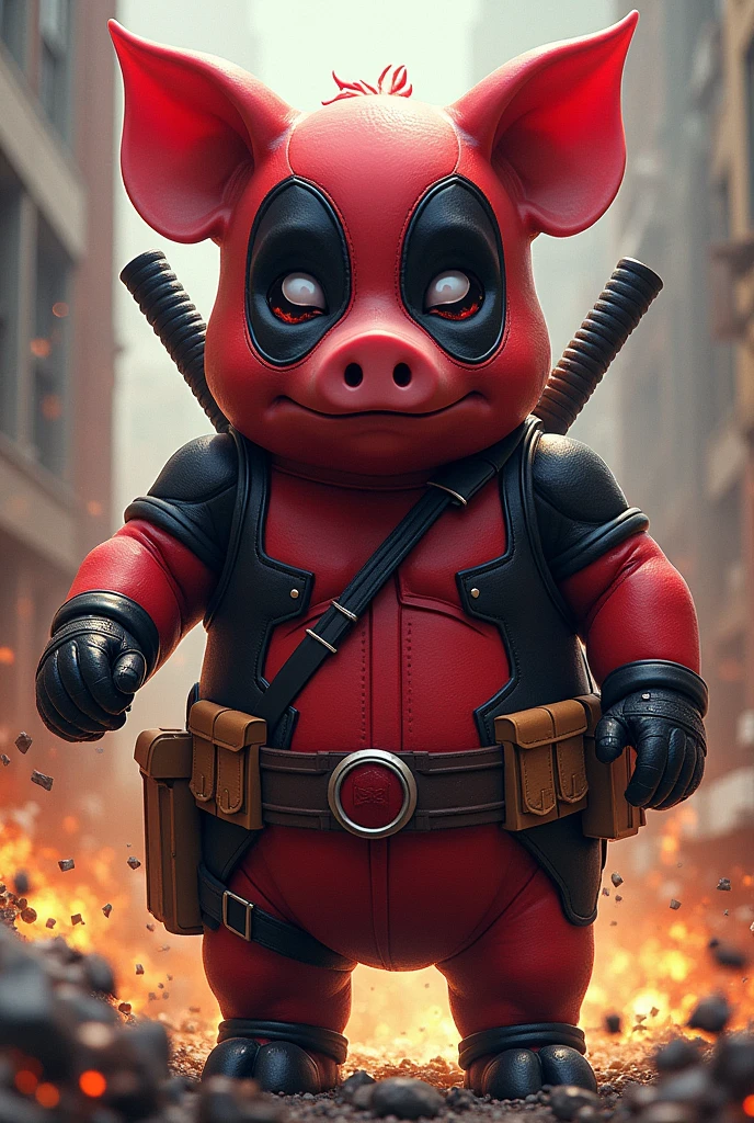 Create me a pig as deadpool
