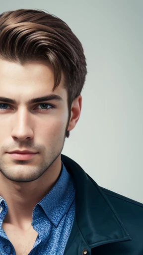 Handsome Russian man focus on face photo with color