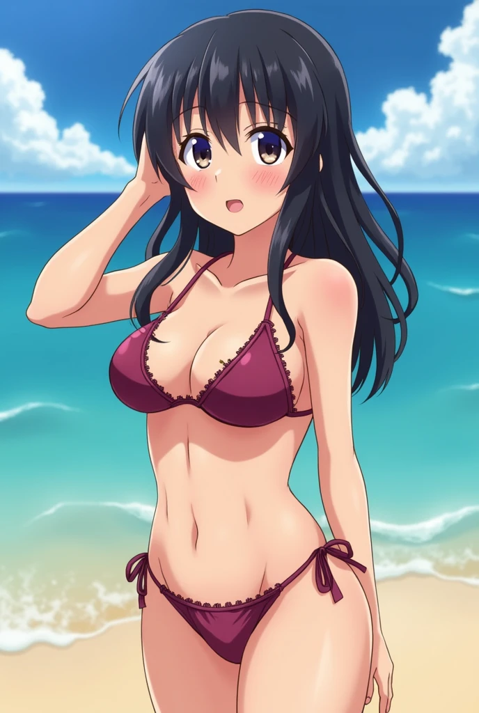 Hinata in a super tight bikini where her pussy is visible and she has juicy tits, being fucked by the Raikage