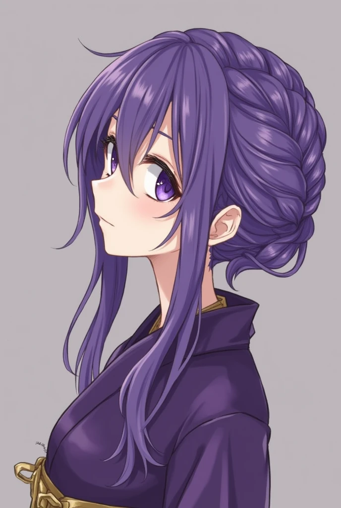 Hairstyle: braided Older sister Purple hair Shogun Long hair Purple eyes
