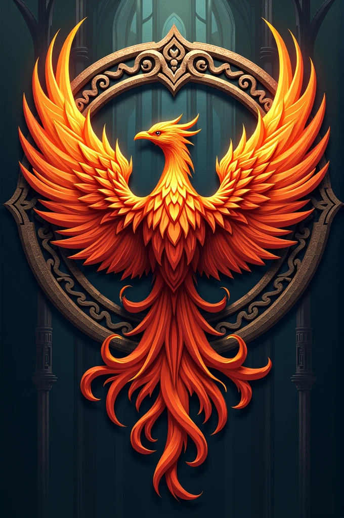 Representative logo for a medieval fantasy clan named Phoenix guild